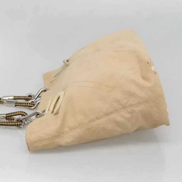 CHANEL COCO Mark Tote Bag Canvas Beige Silver CC - Picture 5 of 16